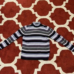 Striped mock neck sweater